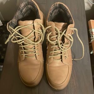 Lace up wedge booties